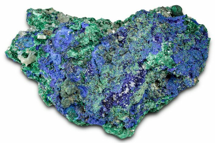 Cerussite on Green Malachite and Blue Azurite - Congo #332880